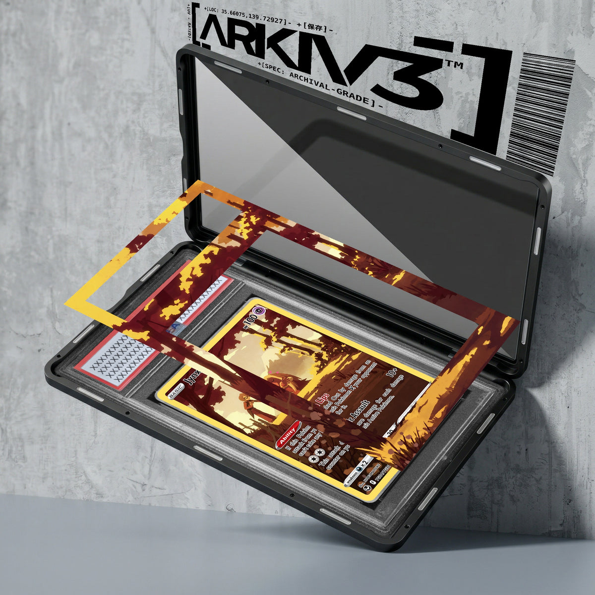 ARKIV3 PSA graded exploded mockup