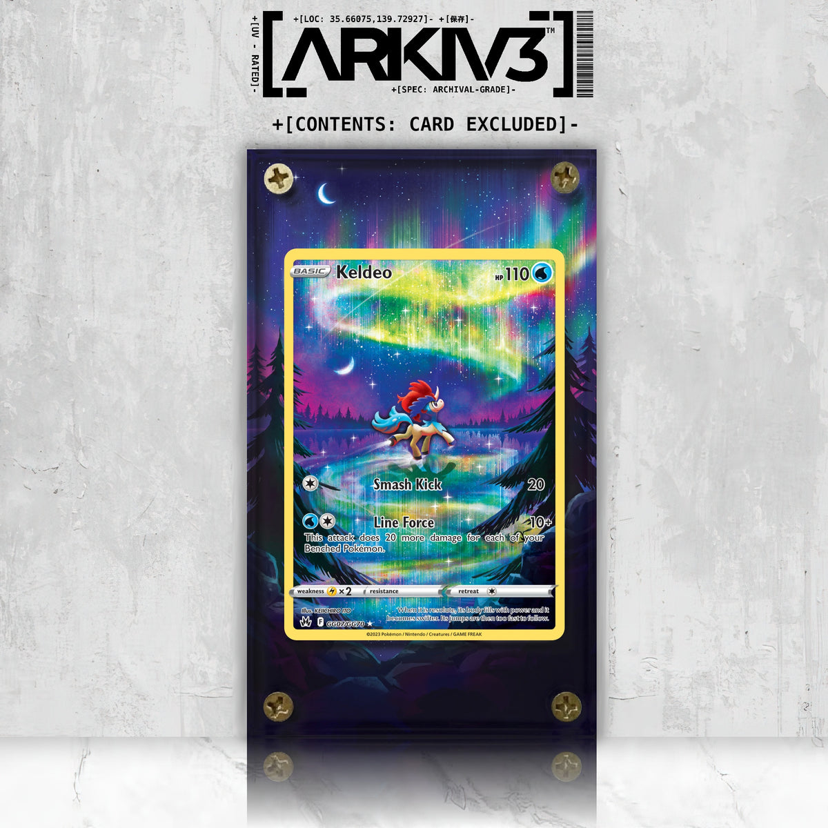 [UNIT: GG07/70] // Keldeo Extended Art Display Case - Raw