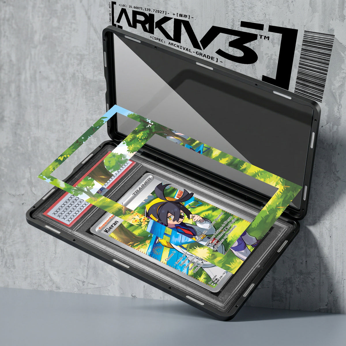 ARKIV3 PSA graded exploded mockup