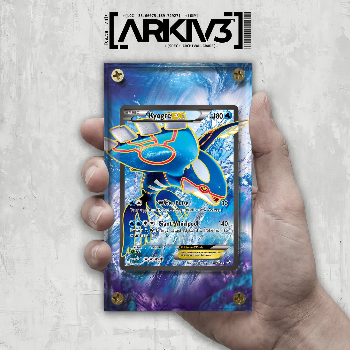 [UNIT: 148/160] // Kyogre-EX Extended Art Display Case - Raw