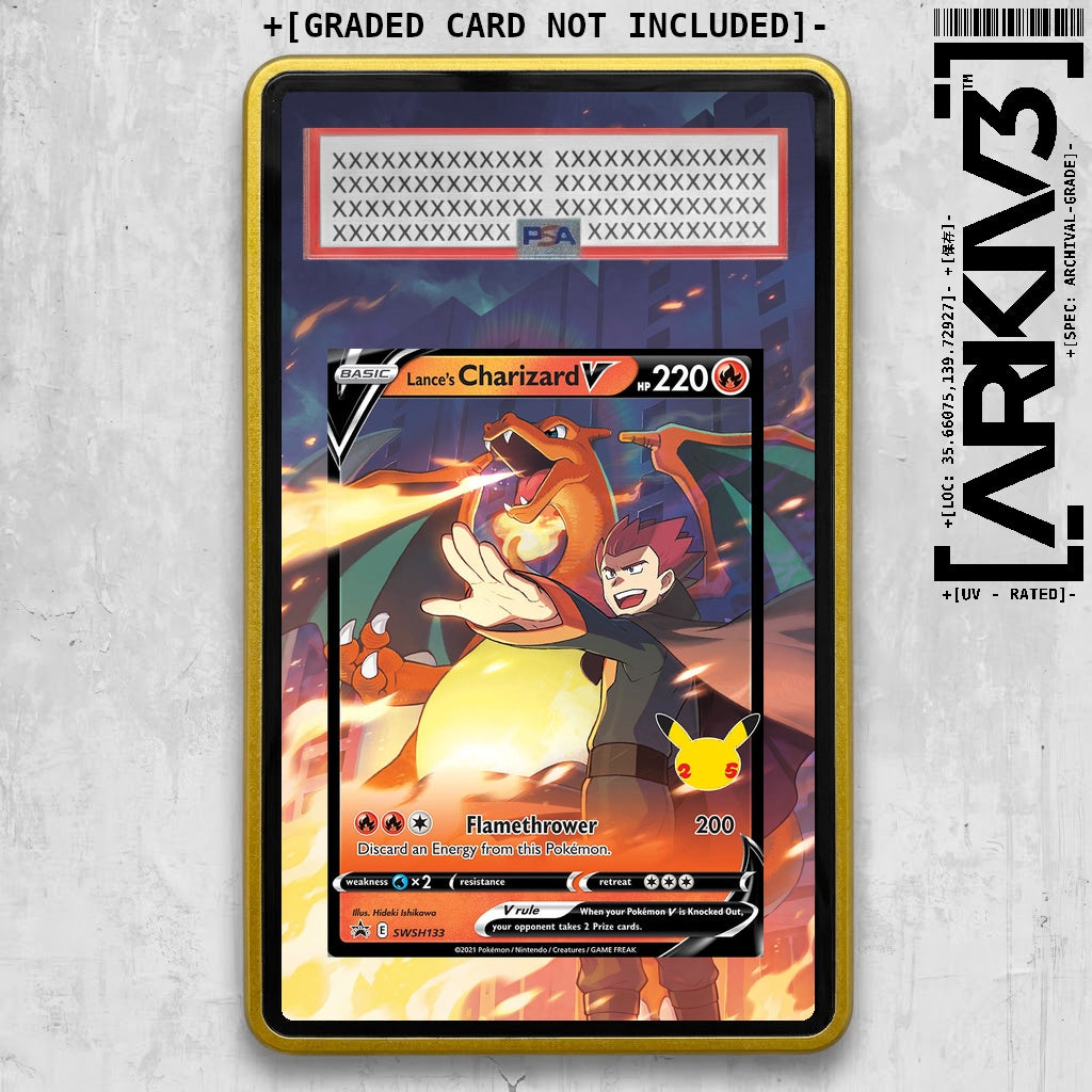 [UNIT: SWSH133] // Lance's Charizard V Extended Art Display Case - Graded