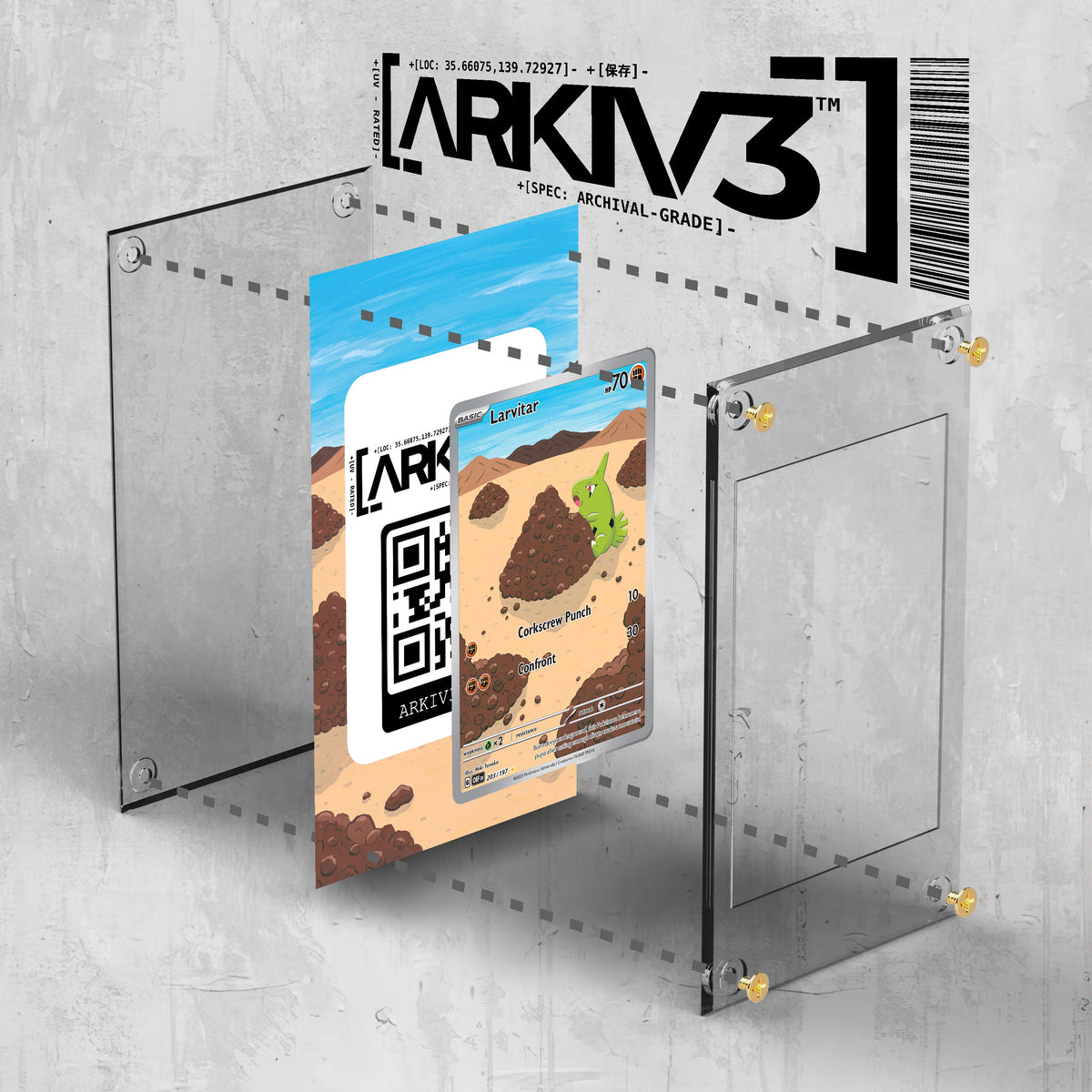 [UNIT: 203/197] // Larvitar Extended Art Display Case - Raw