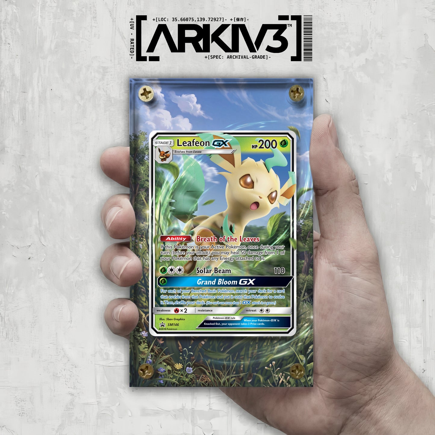 [UNIT: SM146/248] // Leafeon-GX Extended Art Display Case - Raw