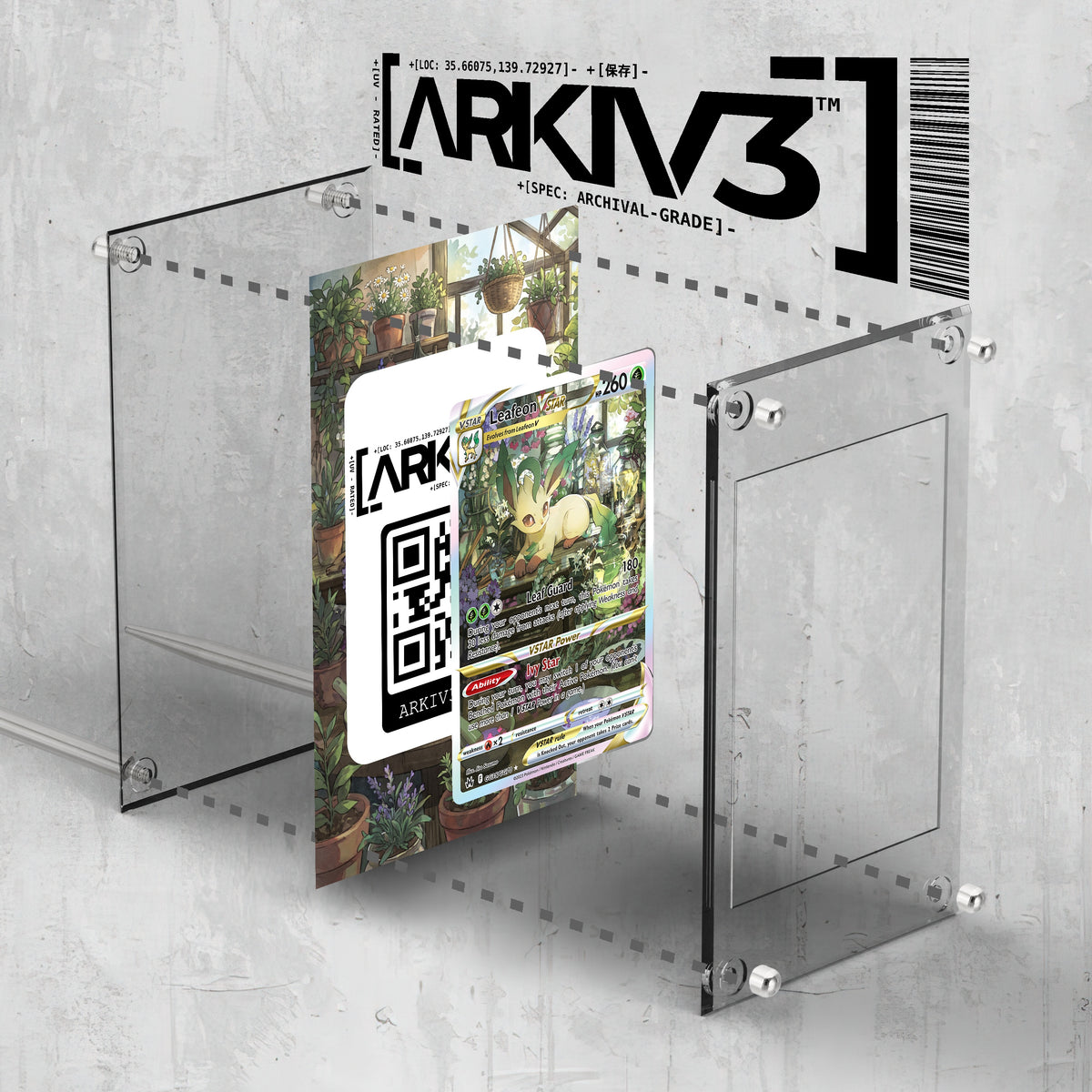 [UNIT: GG35/70] // Leafeon VSTAR Extended Art Display Case - Raw