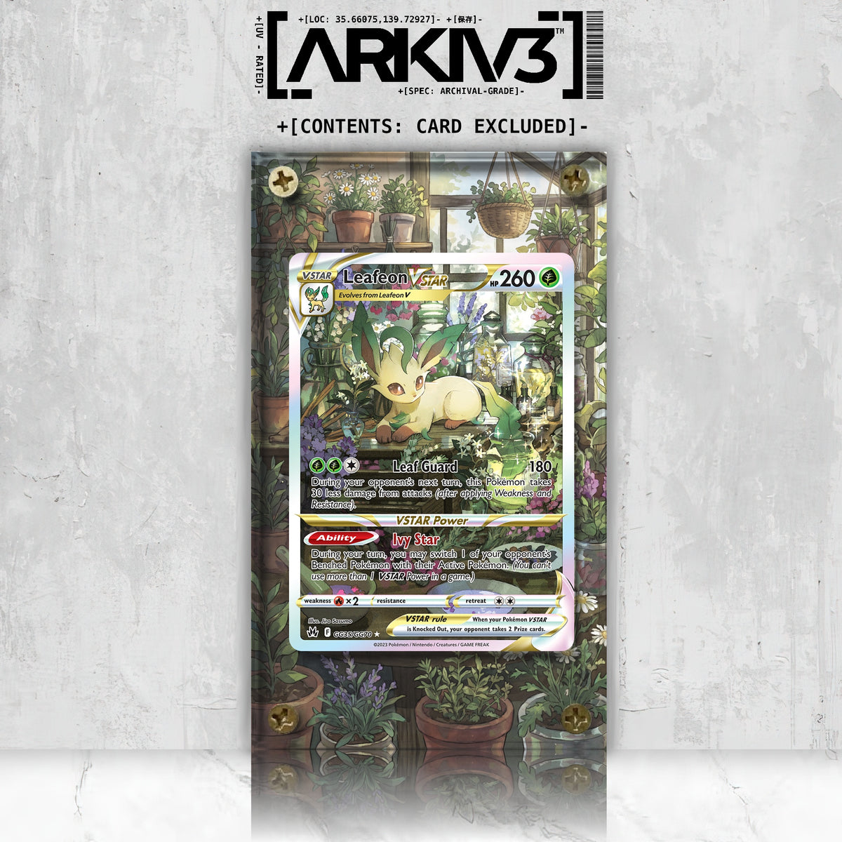[UNIT: GG35/70] // Leafeon VSTAR Extended Art Display Case - Raw