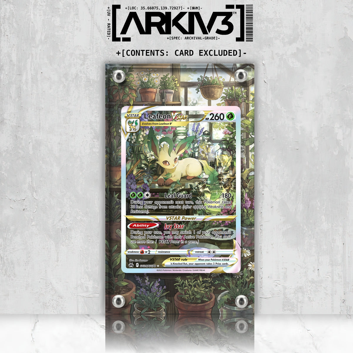 [UNIT: GG35/70] // Leafeon VSTAR Extended Art Display Case - Raw