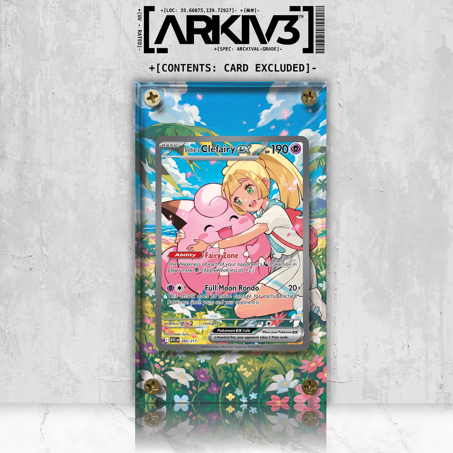 [UNIT: 280/217] // Lillie's Clefairy ex Extended Art Display Case - Raw