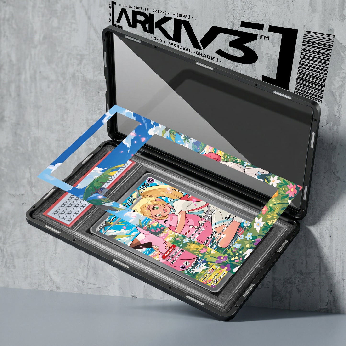 ARKIV3 PSA graded exploded mockup