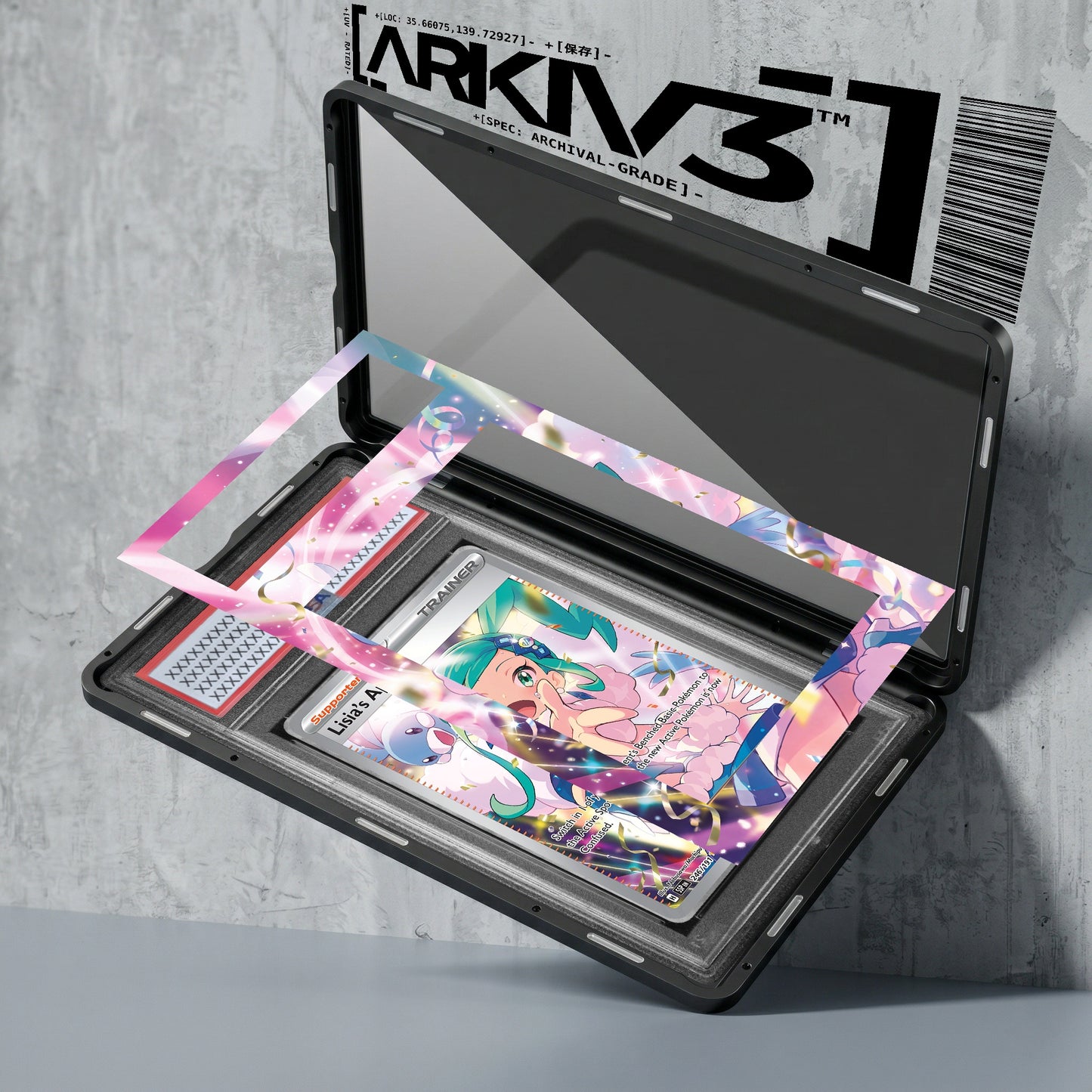 ARKIV3 PSA graded exploded mockup