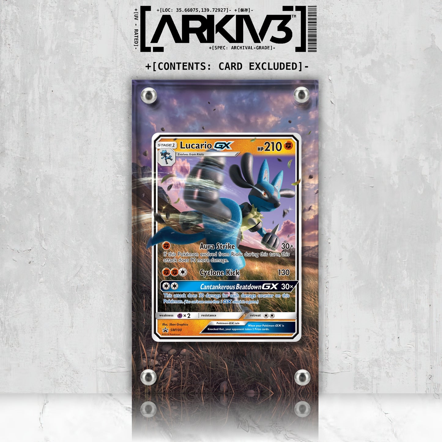 [UNIT: SM100/248] // Lucario-GX Extended Art Display Case - Raw