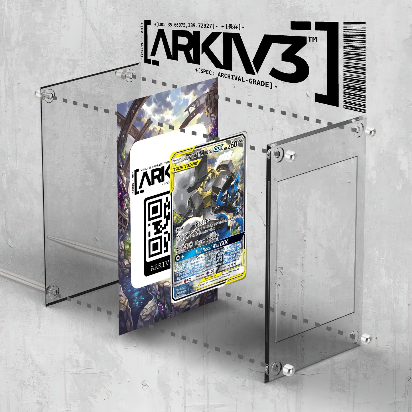 [UNIT: SM192/248] // Lucario & Melmetal-GX Extended Art Display Case - Raw