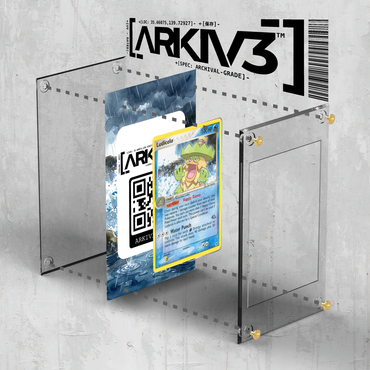 [UNIT: 19/107] // Ludicolo Extended Art Display Case - Raw