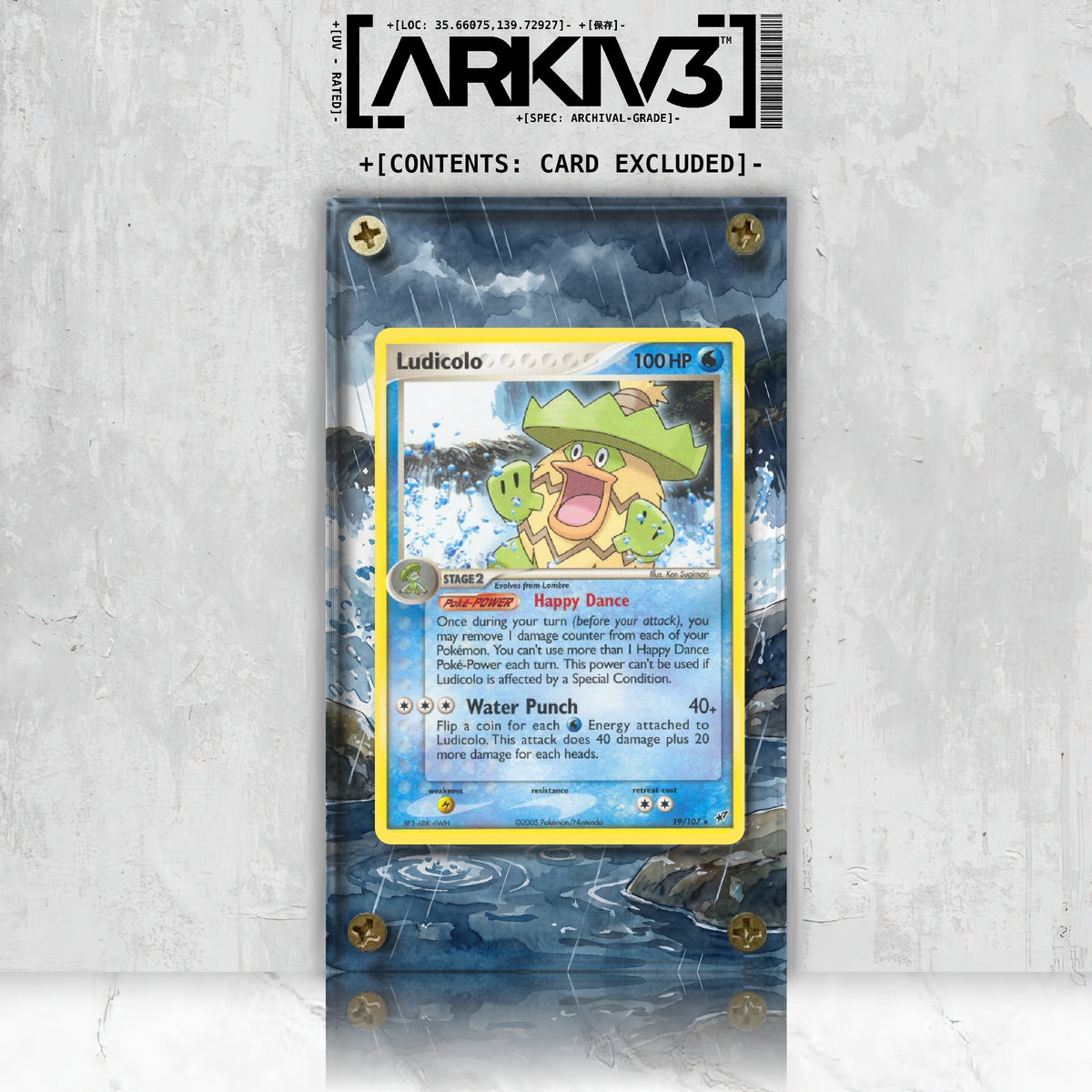 [UNIT: 19/107] // Ludicolo Extended Art Display Case - Raw