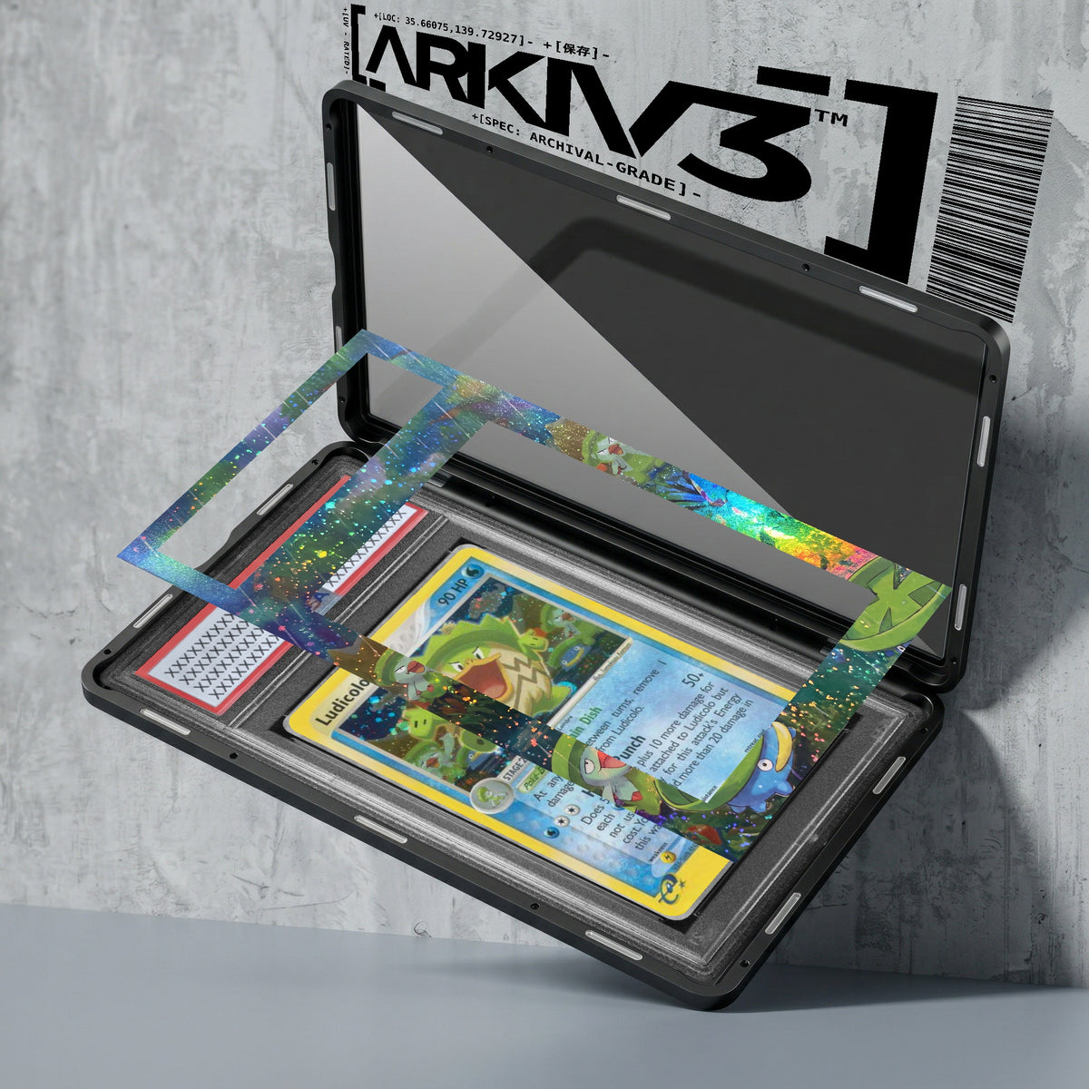 ARKIV3 PSA graded exploded mockup