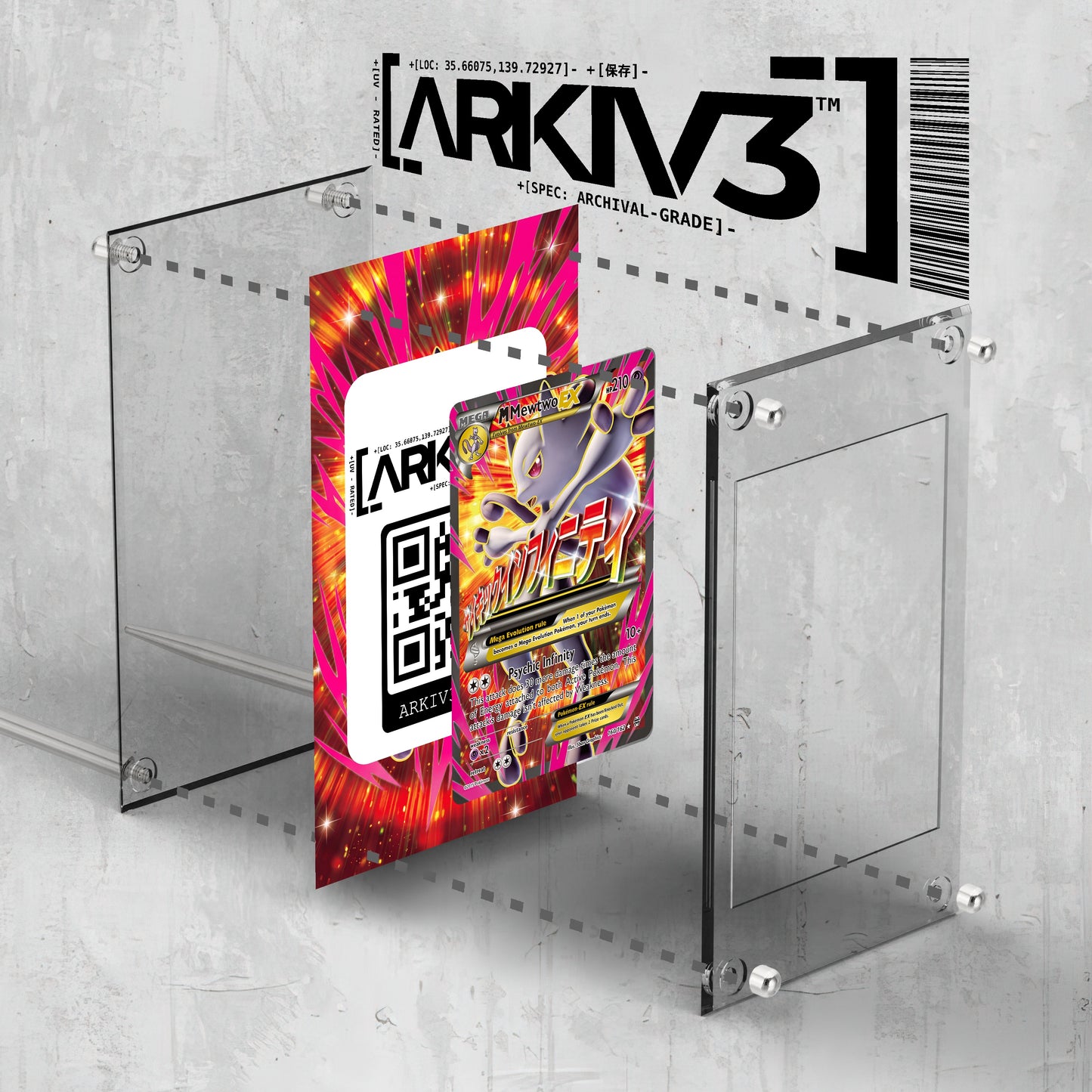 [UNIT: 160/162] // M Mewtwo-EX Extended Art Display Case - Raw