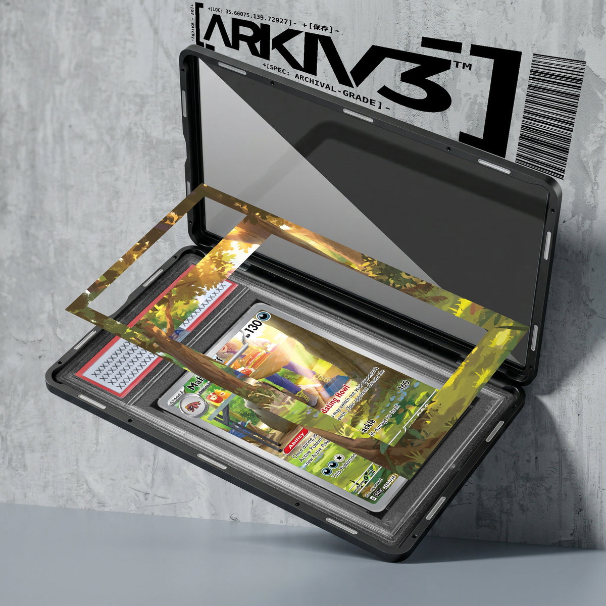 ARKIV3 PSA graded exploded mockup