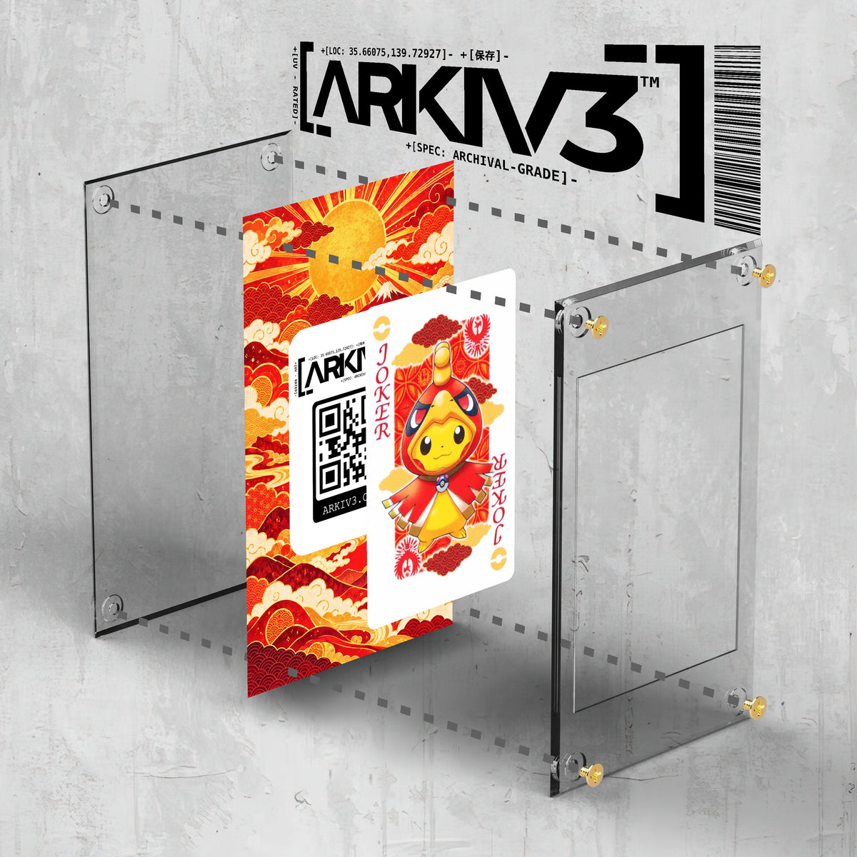 [UNIT: ] // Maiko & Okuge Pikachu - Ho-Oh (Joker) Playing Cards Extended Art Display Case - Raw