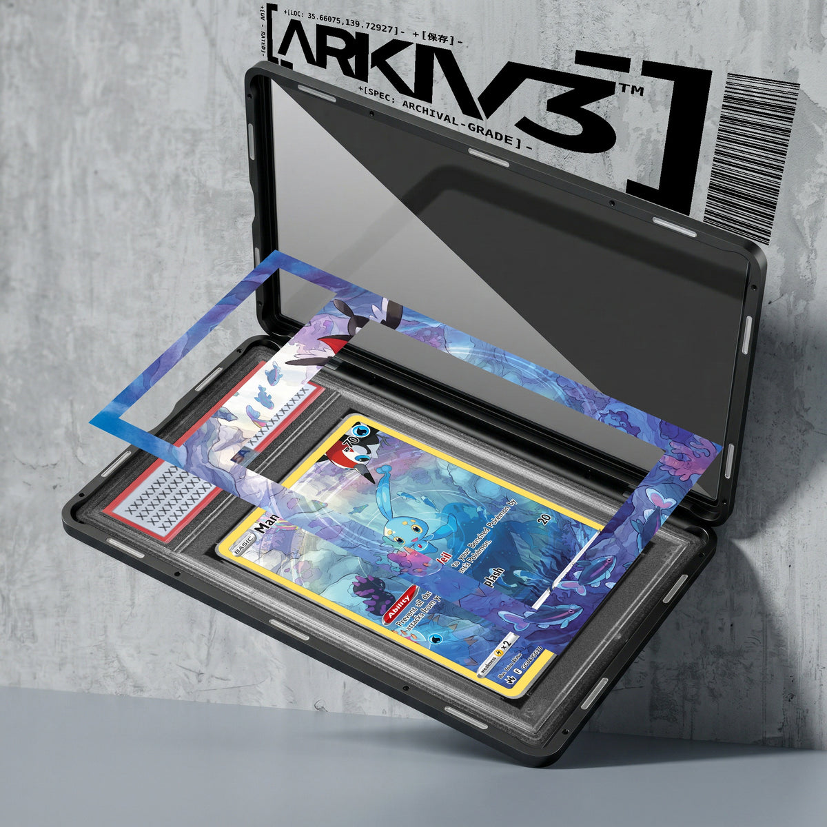 ARKIV3 PSA graded exploded mockup