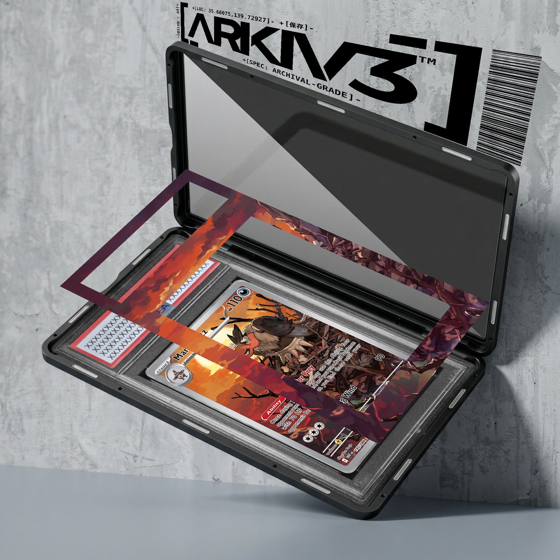 ARKIV3 PSA graded exploded mockup