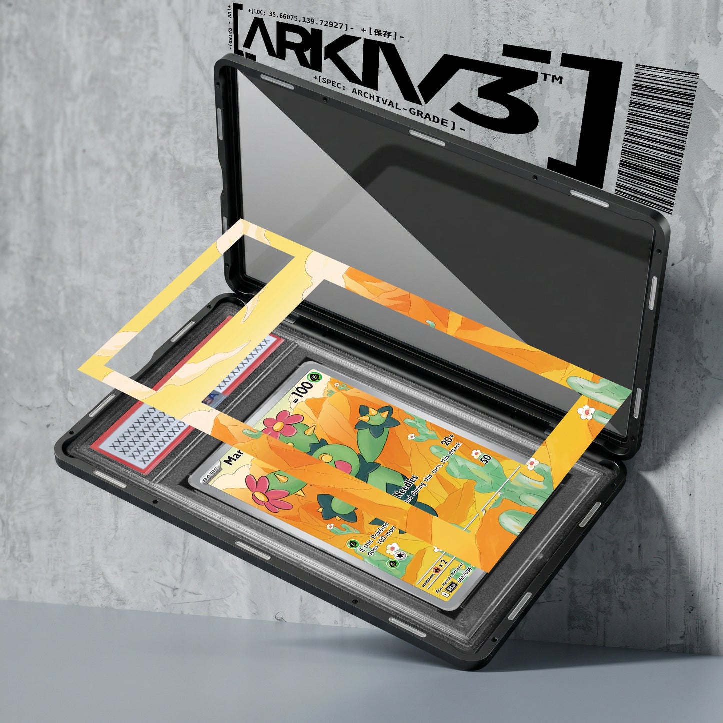 ARKIV3 PSA graded exploded mockup