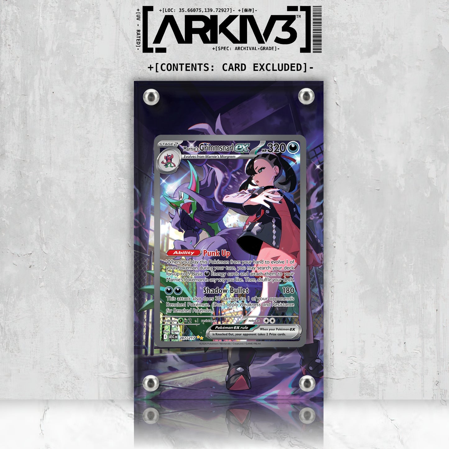 [UNIT: 287/217] // Marnie's Grimmsnarl ex Extended Art Display Case - Raw