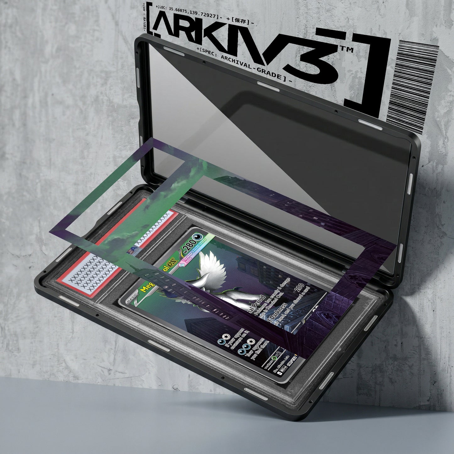 ARKIV3 PSA graded exploded mockup