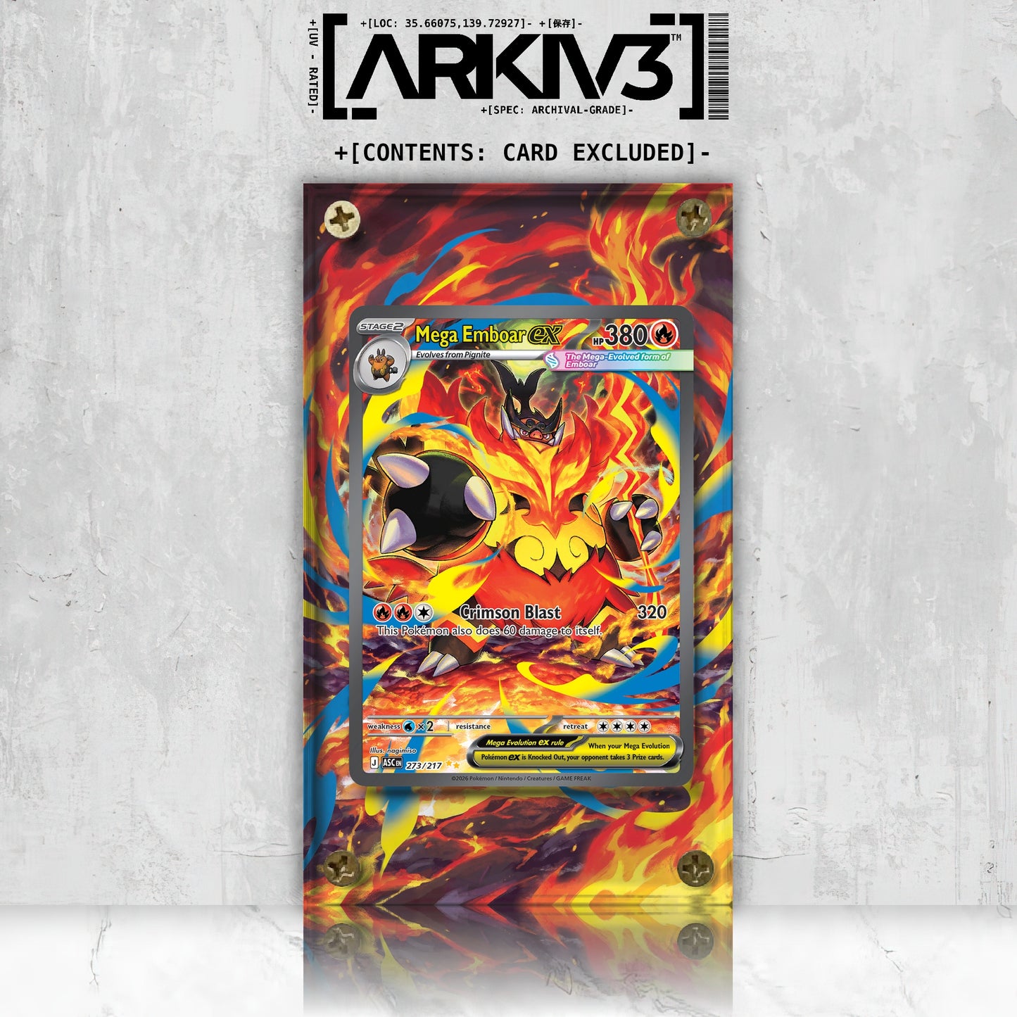[UNIT: 273/217] // Mega Emboar ex Extended Art Display Case - Raw