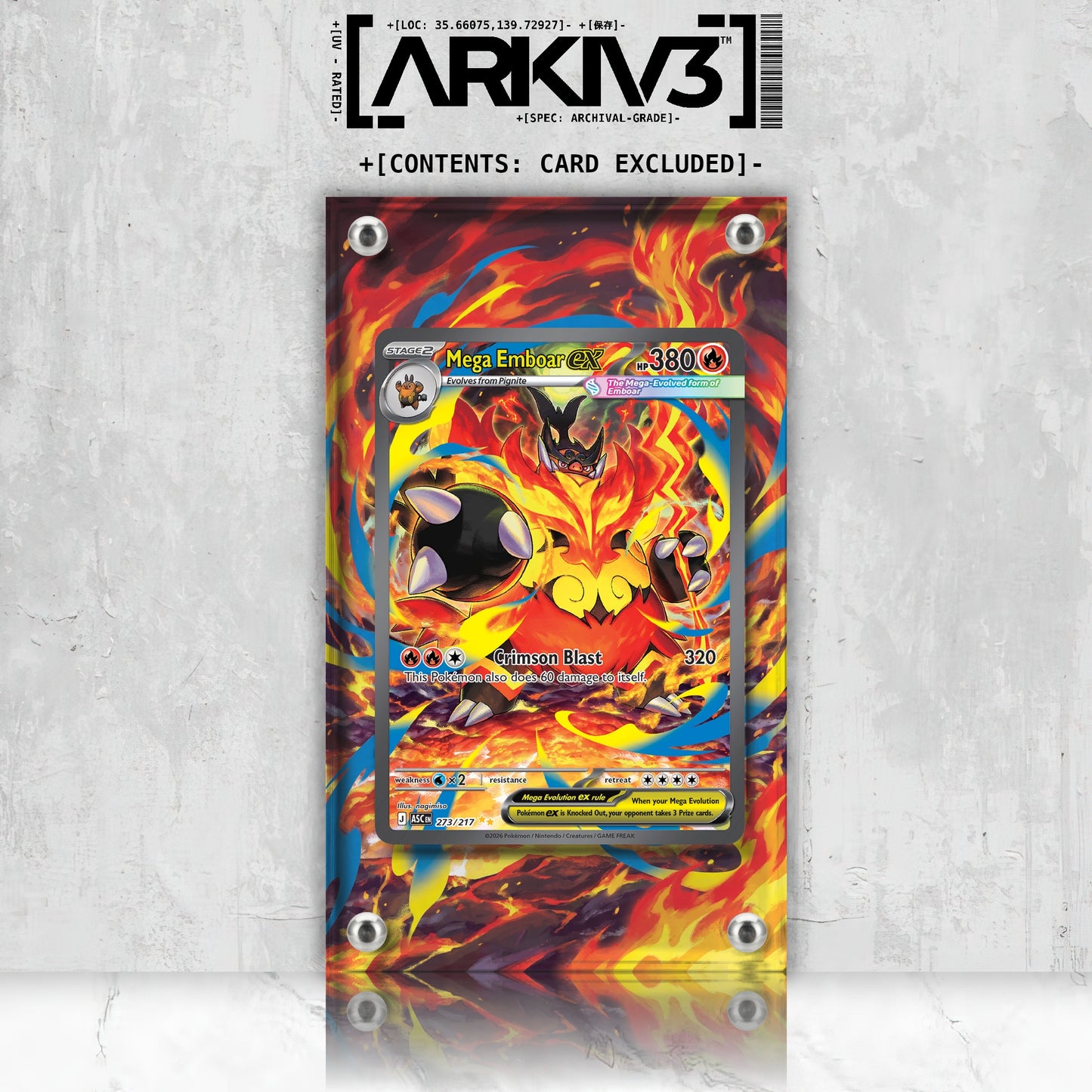 [UNIT: 273/217] // Mega Emboar ex Extended Art Display Case - Raw