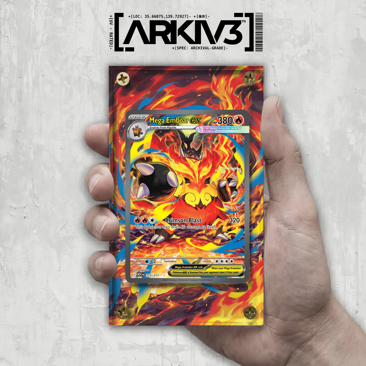 [UNIT: 273/217] // Mega Emboar ex Extended Art Display Case - Raw