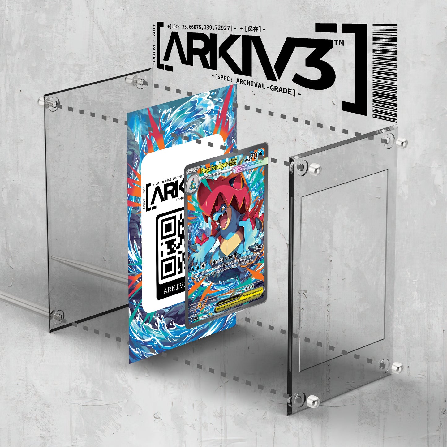 [UNIT: 274/217] // Mega Feraligatr ex Extended Art Display Case - Raw