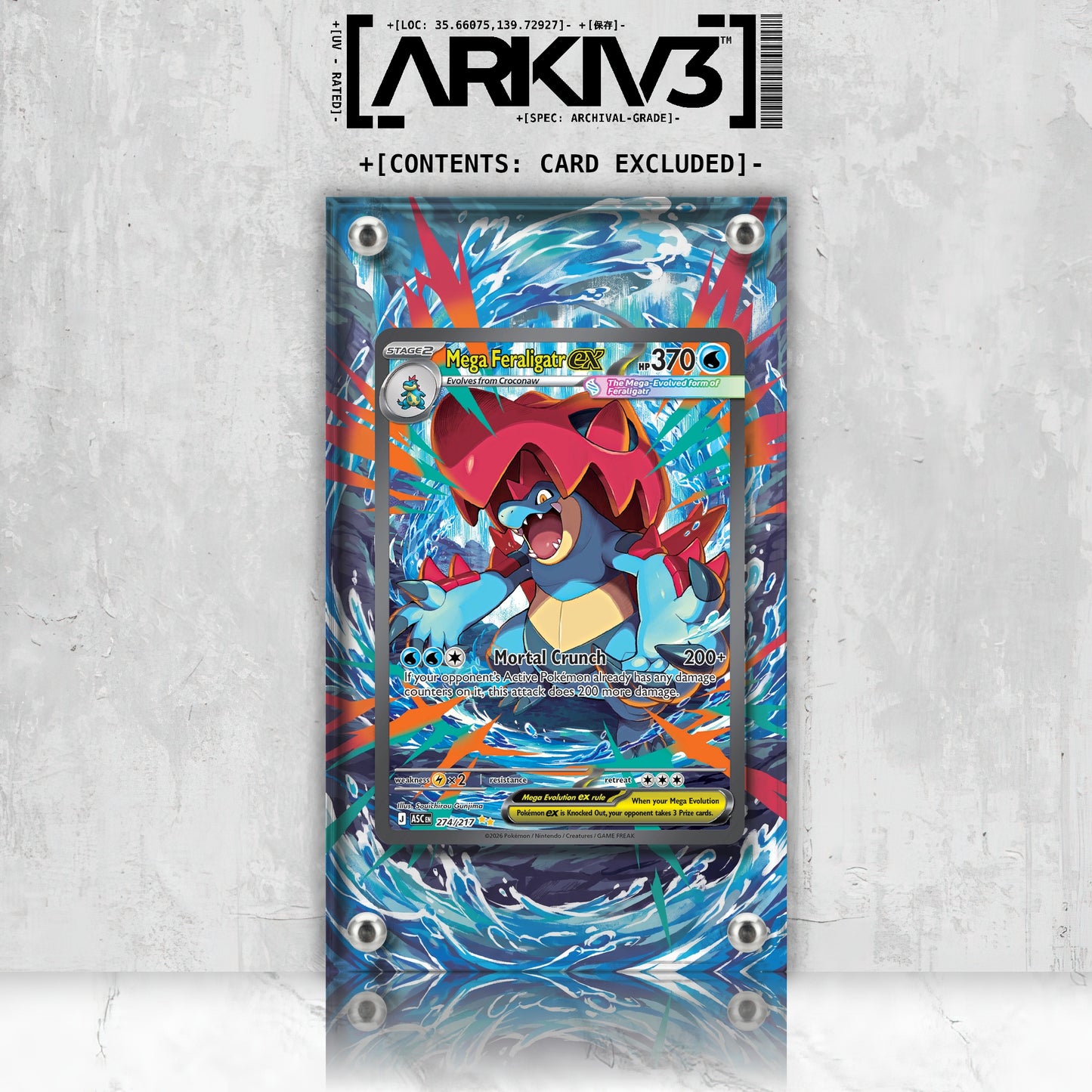 [UNIT: 274/217] // Mega Feraligatr ex Extended Art Display Case - Raw