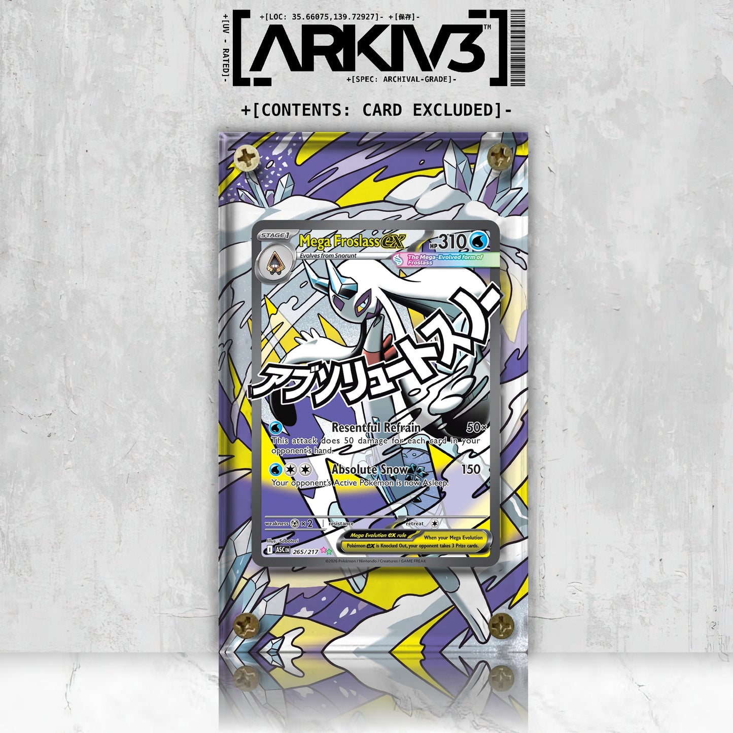 [UNIT: 265/217] // Mega Froslass ex Extended Art Display Case - Raw