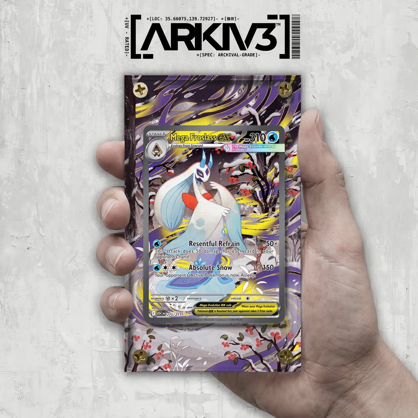 [UNIT: 275/217] // Mega Froslass ex Extended Art Display Case - Raw