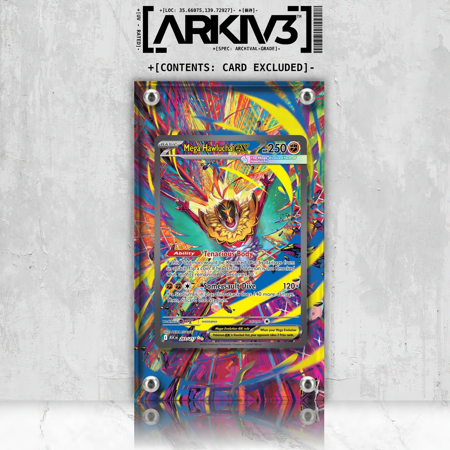 [UNIT: 283/217] // Mega Hawlucha ex Extended Art Display Case - Raw