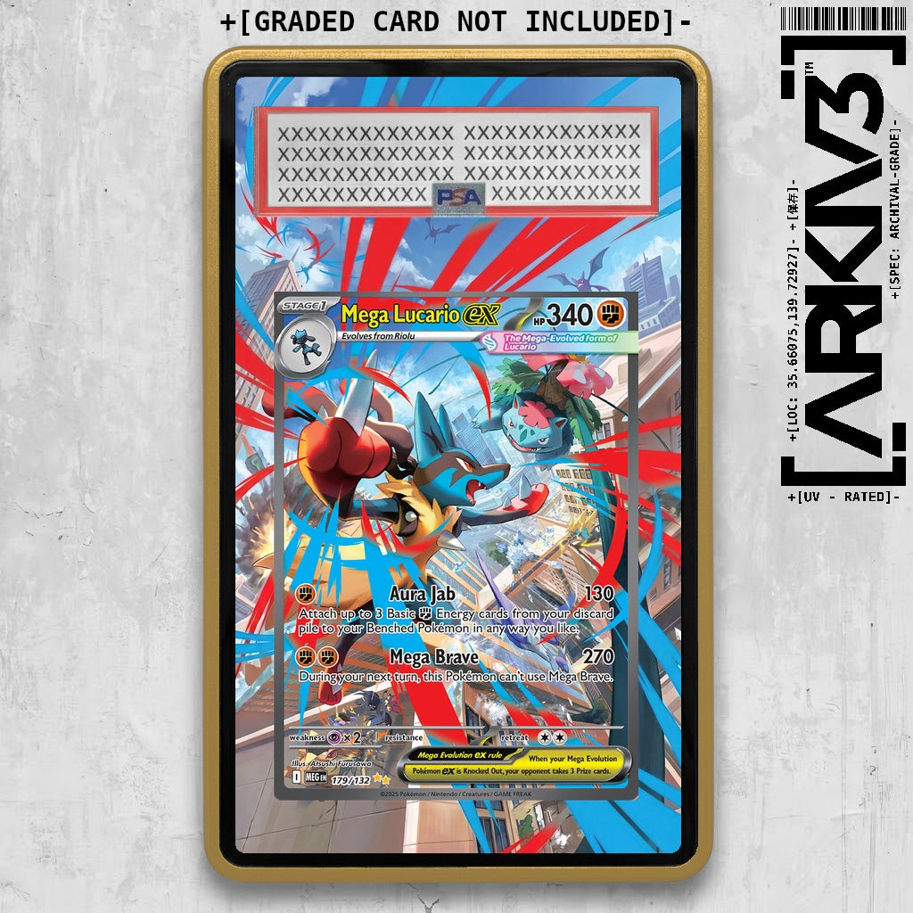 [UNIT: 179/132] // Mega Lucario ex Extended Art Display Case - Graded