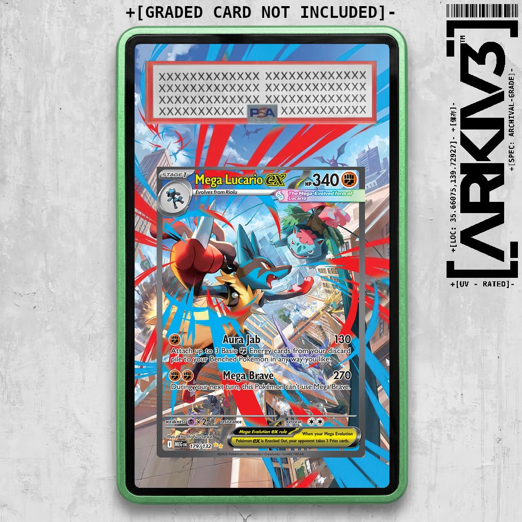 [UNIT: 179/132] // Mega Lucario ex Extended Art Display Case - Graded