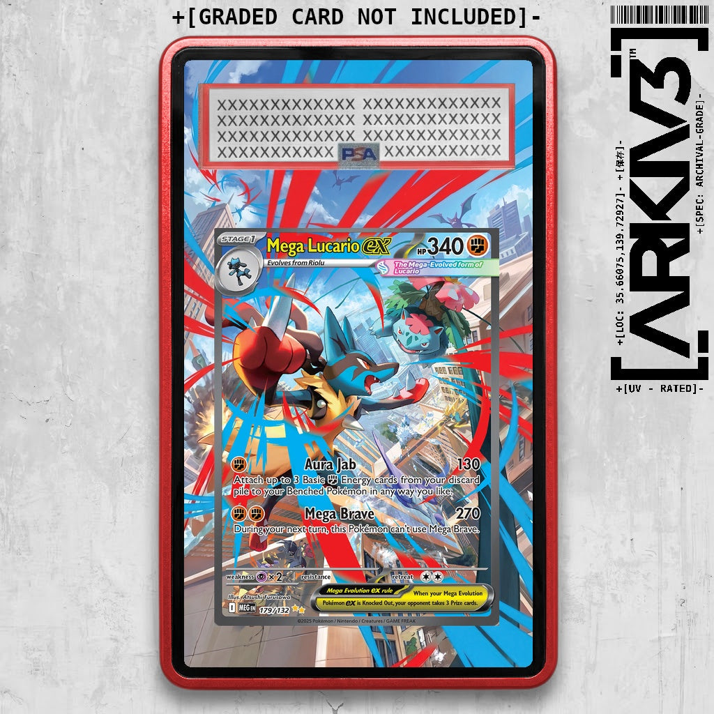 [UNIT: 179/132] // Mega Lucario ex Extended Art Display Case - Graded