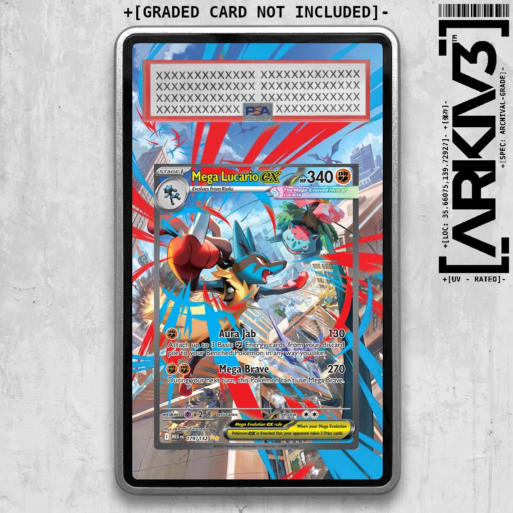 [UNIT: 179/132] // Mega Lucario ex Extended Art Display Case - Graded