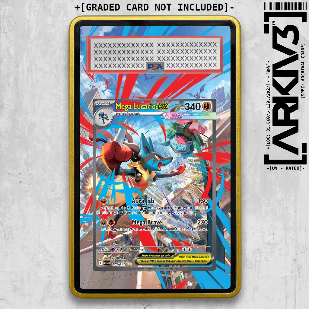 [UNIT: 179/132] // Mega Lucario ex Extended Art Display Case - Graded