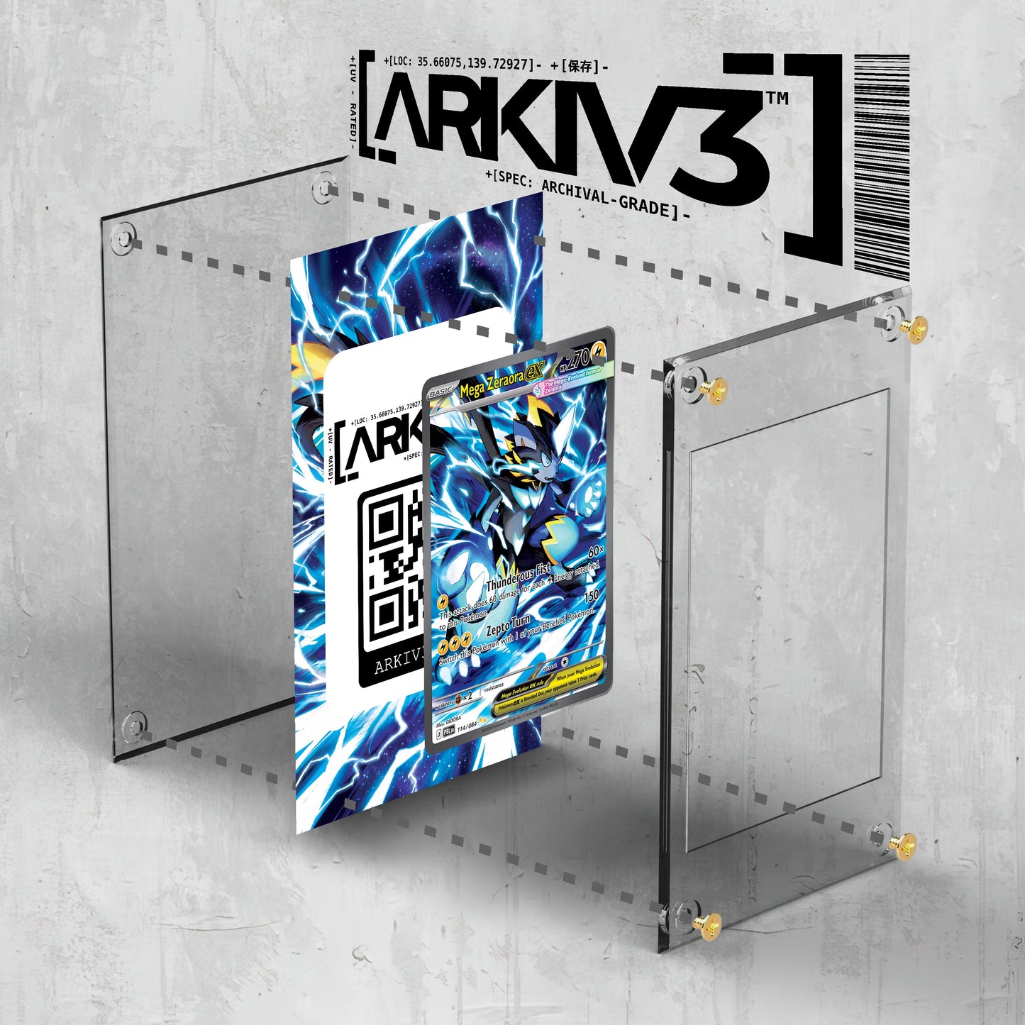 [UNIT: 114/84] // Mega Zeraora ex Extended Art Display Case - Raw