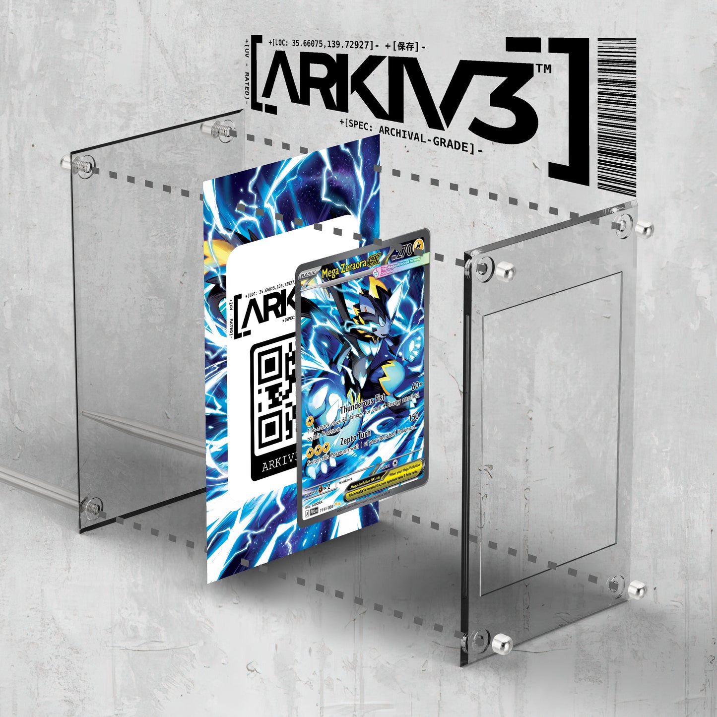 [UNIT: 114/84] // Mega Zeraora ex Extended Art Display Case - Raw