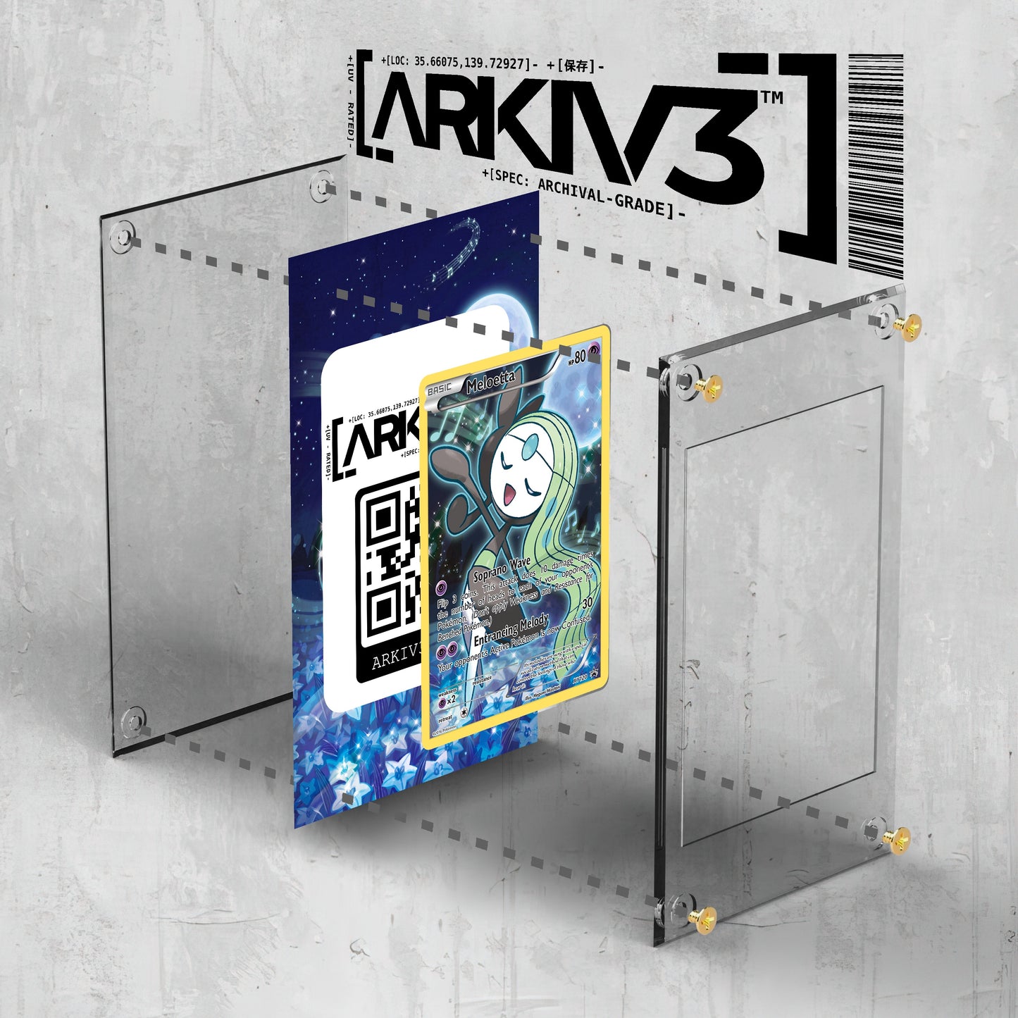 [UNIT: XY120/211] // Meloetta Extended Art Display Case - Raw