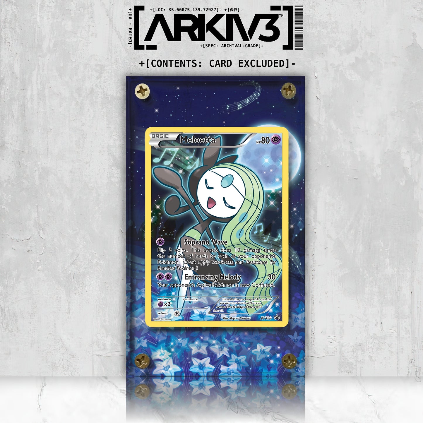 [UNIT: XY120/211] // Meloetta Extended Art Display Case - Raw