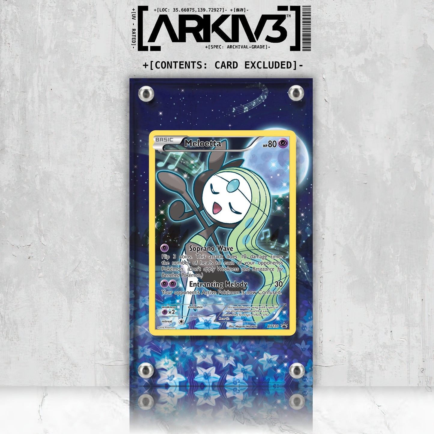 [UNIT: XY120/211] // Meloetta Extended Art Display Case - Raw
