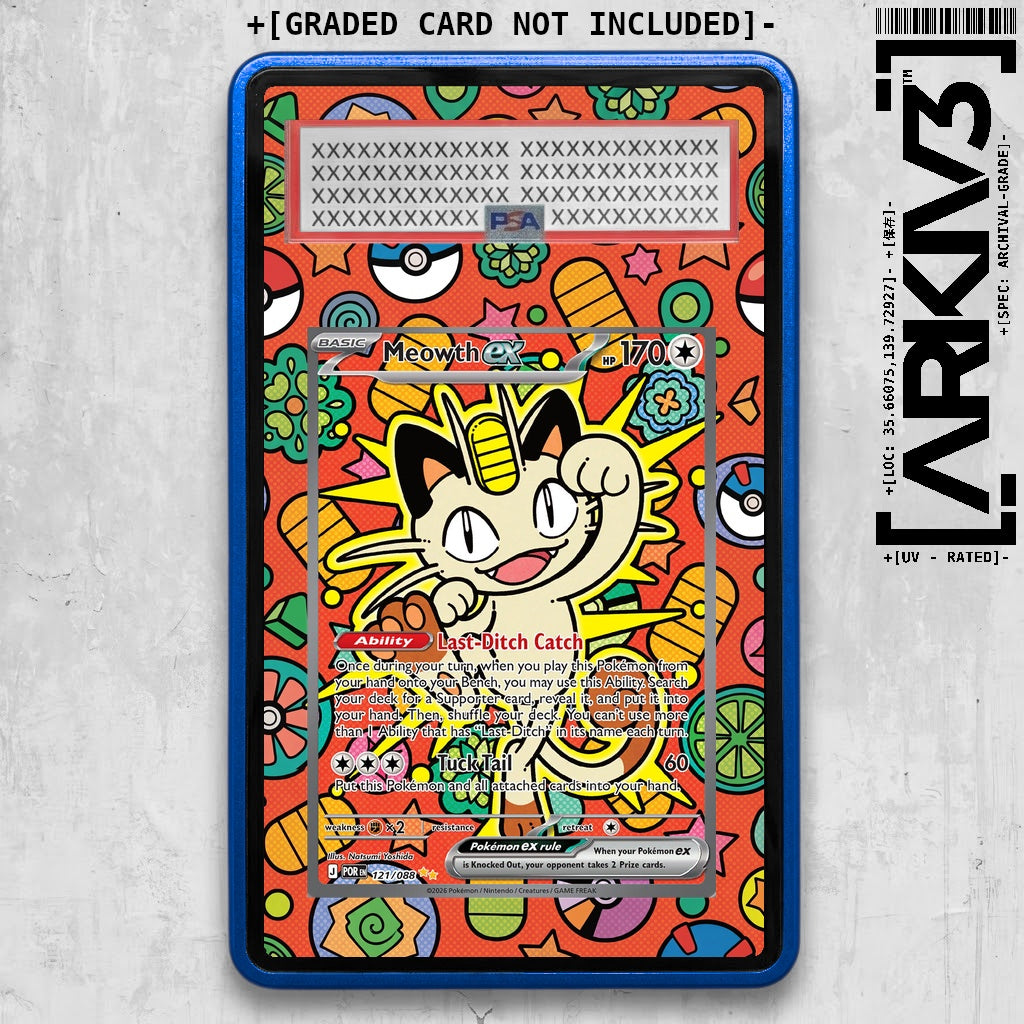 [UNIT: 121/088] // Meowth ex Extended Art Display Case - Graded