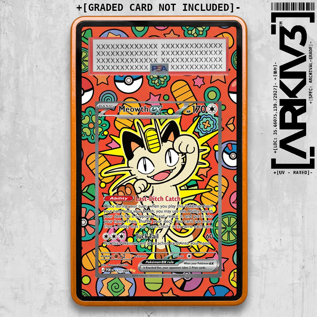 [UNIT: 121/088] // Meowth ex Extended Art Display Case - Graded