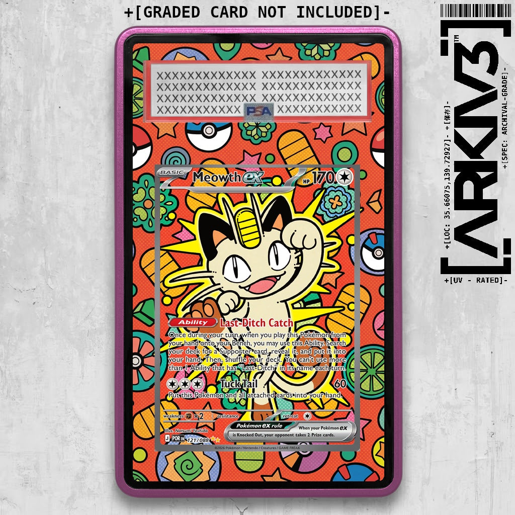 [UNIT: 121/088] // Meowth ex Extended Art Display Case - Graded