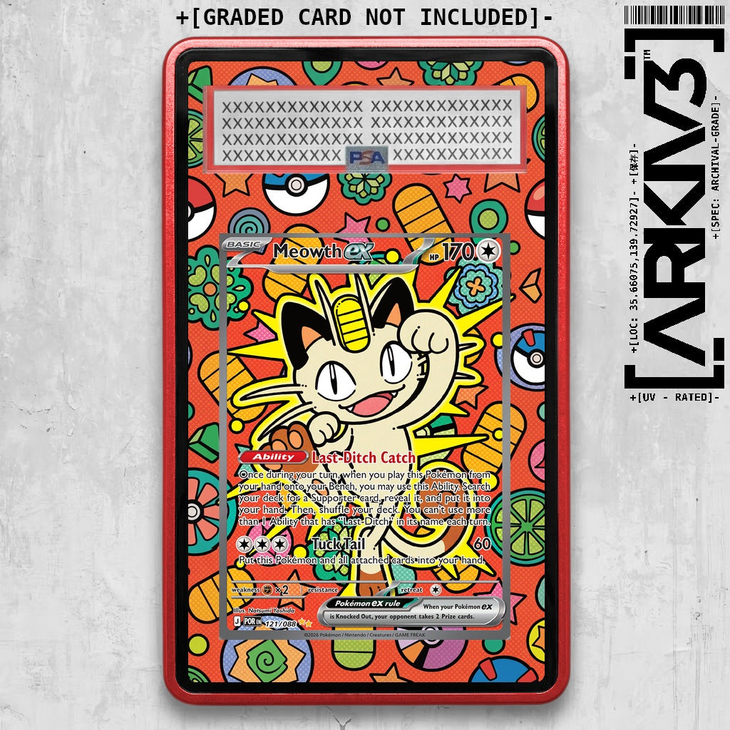 [UNIT: 121/088] // Meowth ex Extended Art Display Case - Graded