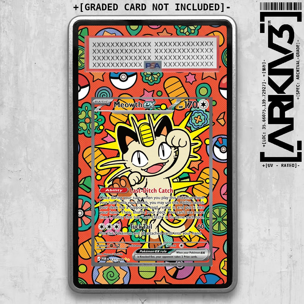 [UNIT: 121/088] // Meowth ex Extended Art Display Case - Graded