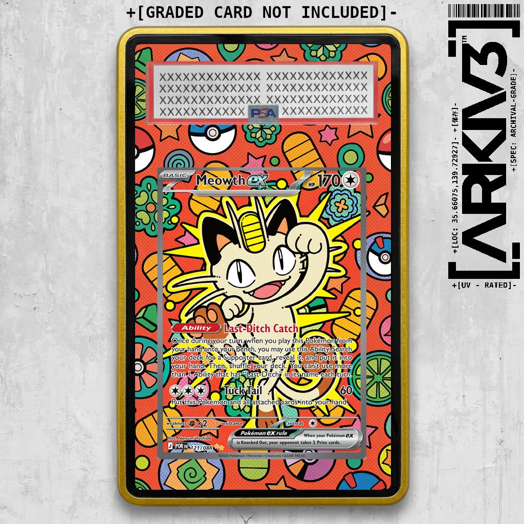 [UNIT: 121/088] // Meowth ex Extended Art Display Case - Graded
